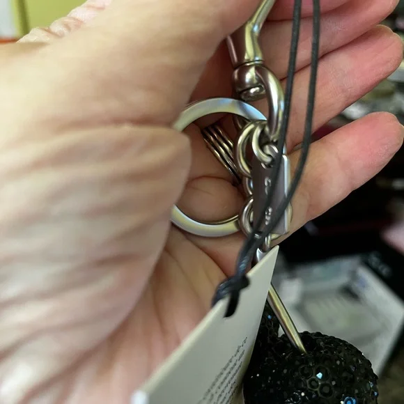 Coach Black Crystal Cherry Bag Charm/Keychain - Picture 12 of 13